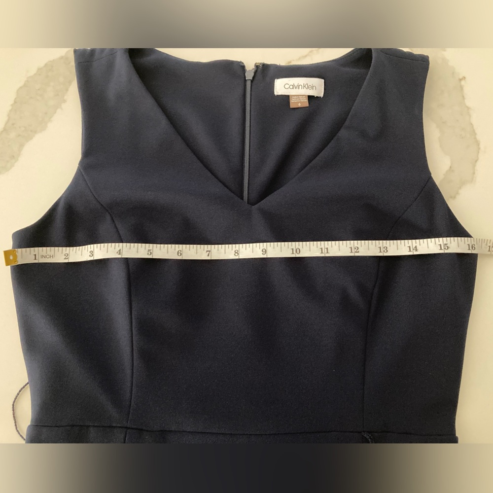 Calvin Klein Navy Midi Dress with belt - Picture 9 of 9